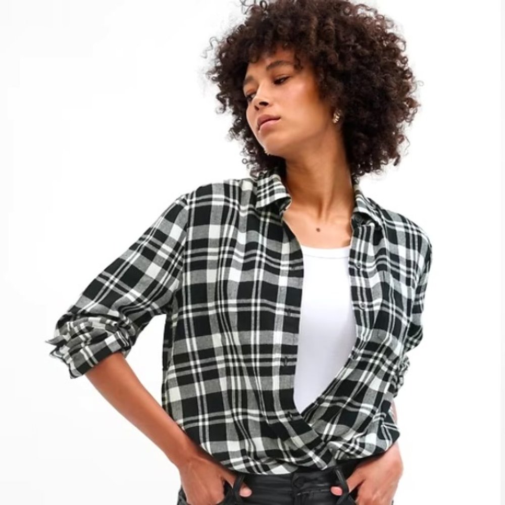 Gap Relaxed Plaid Flannel Easy Shirt - Womens Large